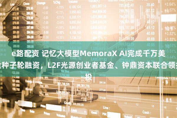 e路配资 记忆大模型MemoraX AI完成千万美金种子轮融资，L2F光源创业者基金、钟鼎资本联合领投